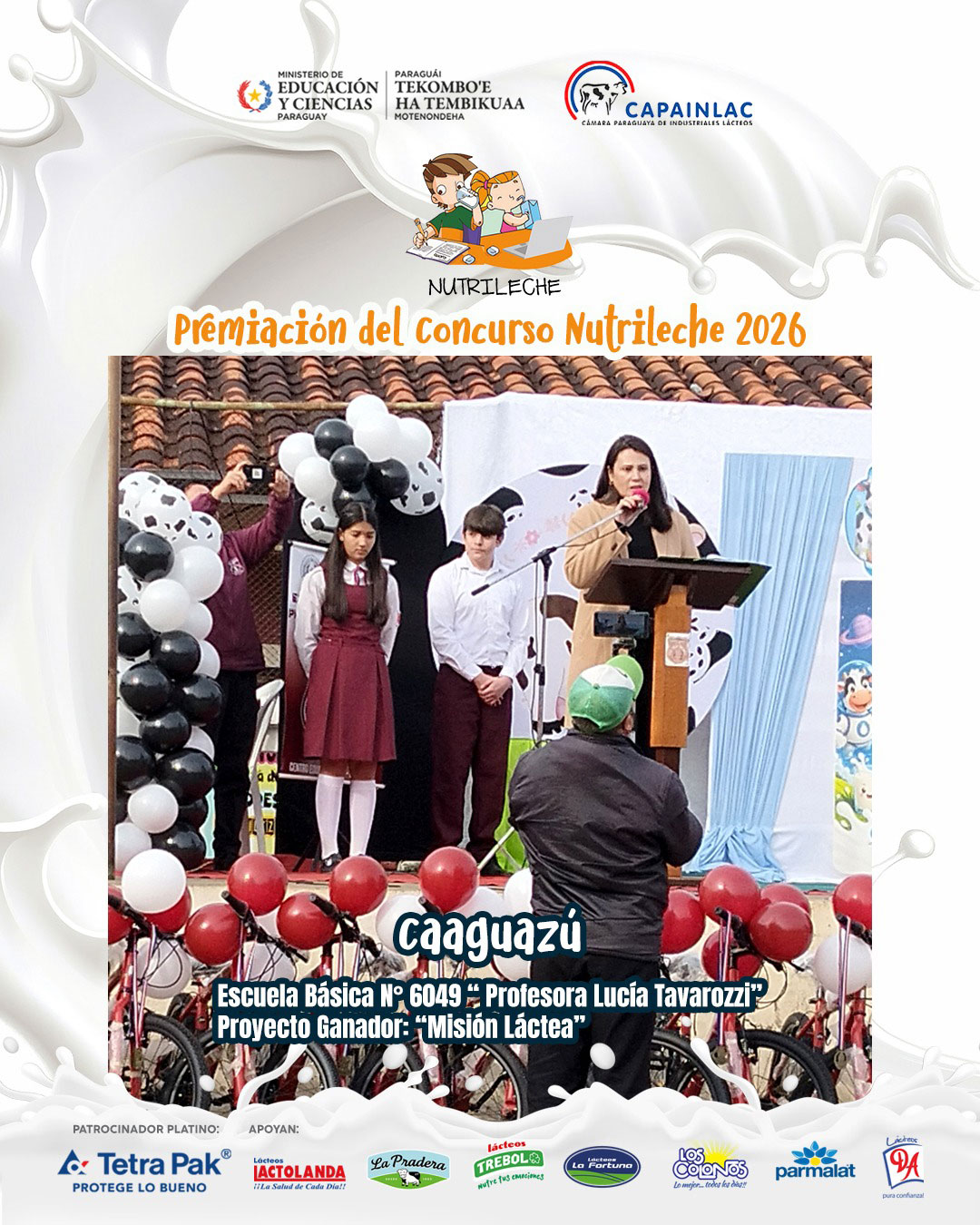 Premiación del Concurso Nutrileche 2026: «Misión Láctea” proyecto ganador del Concurso Nutrileche 2026 en Caaguazú